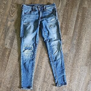 Blue Distressed Women's Jeans